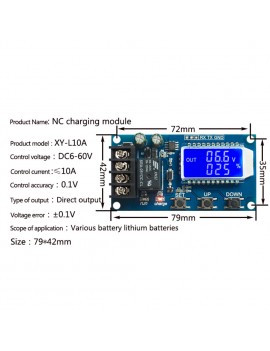 XY-L10A NC Charging Module Battery Charger Control Module 10A DC 6-60 V  Control Load Overload Switch