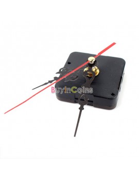 Black Quartz Clock Movement Mechanism Long Spindle Red Hands Repair DIY Kit