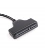Dual USB 2.0 to 2.5inch 7+15Pin SATA Male Data and Power Cable Adapter For 2.5" HDD SSD