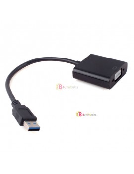Black USB 3.0 to VGA Video Graphic Card Display Cable Adapter for Win 7 8 XP