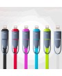 2 in 1 Multi-color Micro USB Cable Sync Data Charger Cable For IPhone 5 6 7 8 X For Samsung Xiaomi LG Android Phone