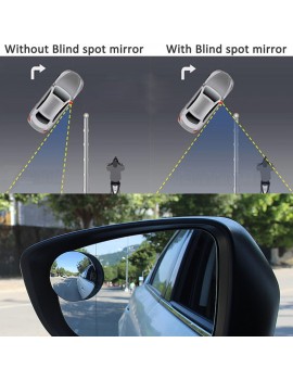 2Pcs 2inch Round Car Blind Spot RearView Mirrors Rearview Wide Angle Round Convex Mirror