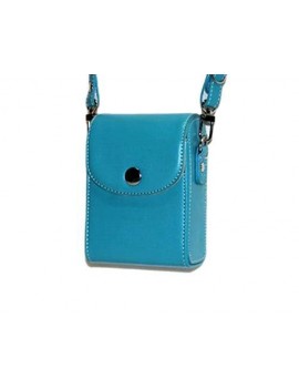 Simple PU Leather Shoulder Bag for Mirrorless Camera - Ice Blue