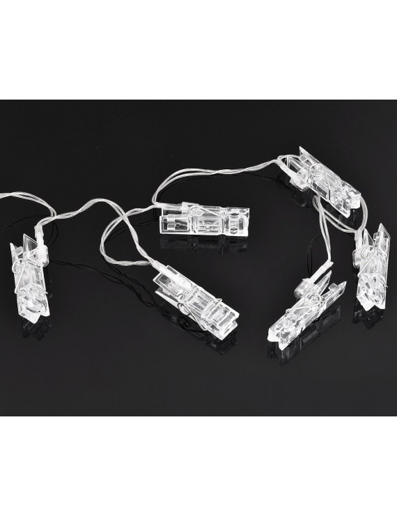 Battery Operated 30 Photo Clips Shaped LED String Lights - Warm White
