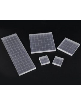 Acrylic Stamp Block with Grid Lines Set of 5